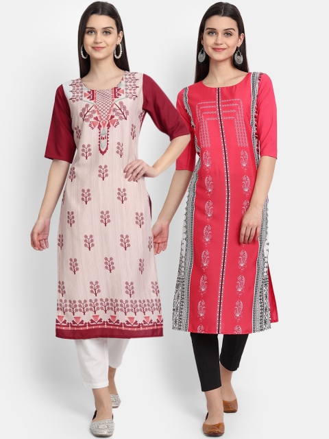 KALINI Women Multicoloured Ethnic Motifs Printed Thread Work Floral Crepe Kurta, Multi
KALINI Women Multicoloured Ethnic Motifs Printed Thread Work Floral Crepe Kurta, Multi