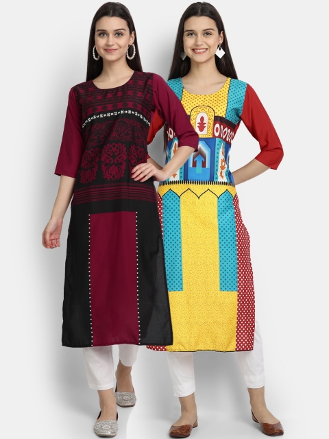 KALINI Women Multicoloured Ethnic Motifs Printed Thread Work Floral Crepe Kurta, Multi
KALINI Women Multicoloured Ethnic Motifs Printed Thread Work Floral Crepe Kurta, Multi