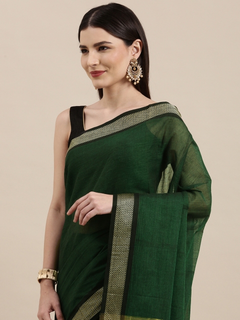 KALINI Green Pure Cotton Chettinad Saree