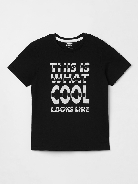 Fame Forever by Lifestyle Boys Black Typography Printed T-shirt
