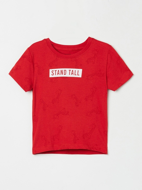 Juniors by Lifestyle Boys Red Typography Printed T-shirt