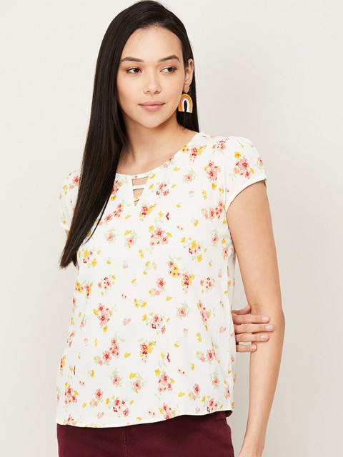 Fame Forever by Lifestyle White Floral Print Top 
Fame Forever by Lifestyle White Floral Print Top