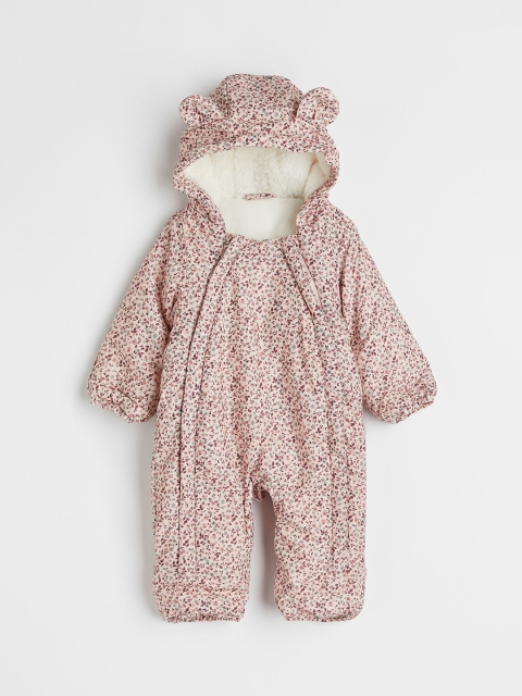 H&M Girls Pink Padded All-In-One Suit