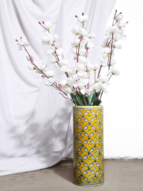 EK BY EKTA KAPOOR Yellow Hand-Painted Vase