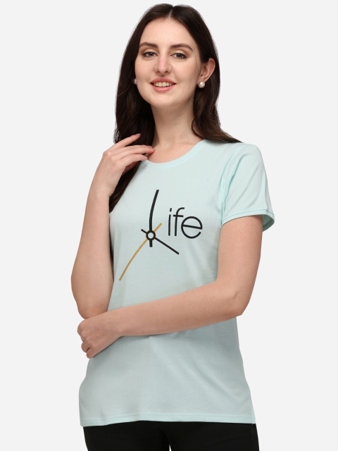 Lenissa Women Turquoise Blue & Black Typography Printed Bio Finish Pure Cotton T-shirt
Lenissa Women Turquoise Blue & Black Typography Printed Bio Finish Pure Cotton T-shirt