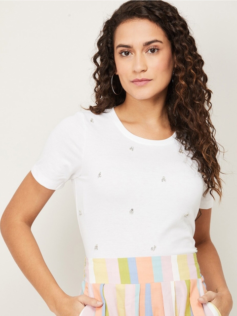 Bossini Off White Embellished Top