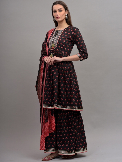 KALINI Women Black Ethnic Motifs Printed Gotta Patti Pure Cotton Kurta with Sharara & With Dupatta
KALINI Women Black Ethnic Motifs Printed Gotta Patti Pure Cotton Kurta with Sharara & With Dupatta