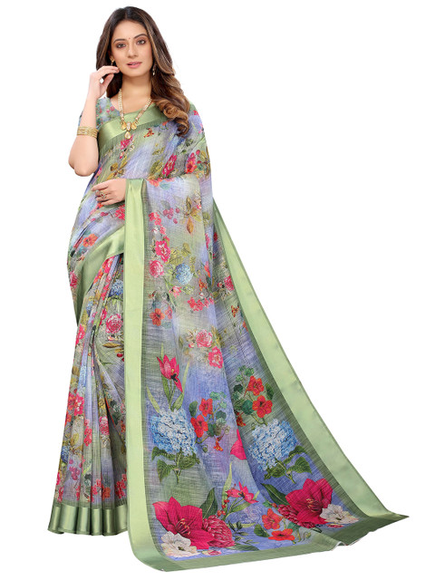 Viva N Diva Blue & Pink Floral Silk Blend Ready to Wear Kanjeevaram Saree 
Viva N Diva Blue & Pink Floral Silk Blend Ready to Wear Kanjeevaram Saree