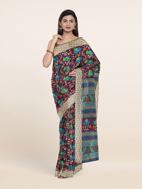Pothys Purple & Green Floral Saree 
Pothys Purple & Green Floral Saree