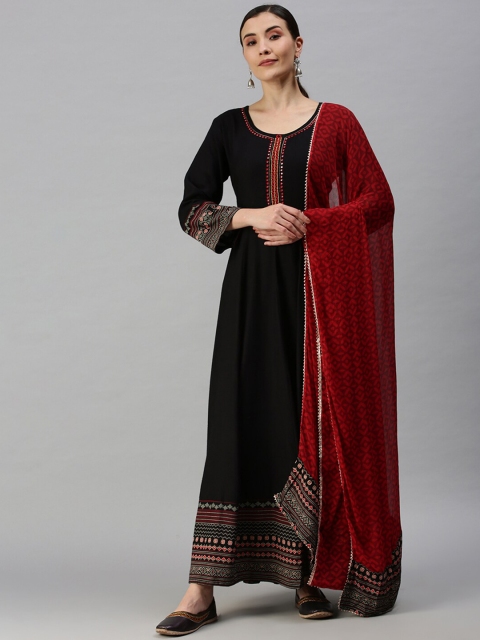 SHOWOFF Black Geometric Three-Quarter Sleeves Round Neck Anarkali Regular Sleeves Kurta
SHOWOFF Black Geometric Three-Quarter Sleeves Round Neck Anarkali Regular Sleeves Kurta