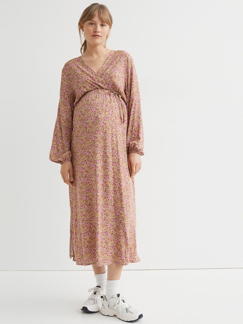H&M Woman MAMA Tie-detail wrap dress, Multi