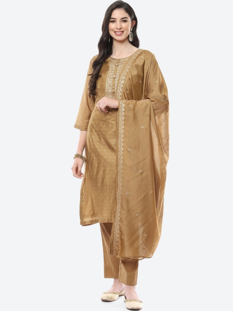 Meena Bazaar Women Beige & Silver-Toned Embroidered Unstitched Chanderi Dress Material
Meena Bazaar Women Beige & Silver-Toned Embroidered Unstitched Chanderi Dress Material