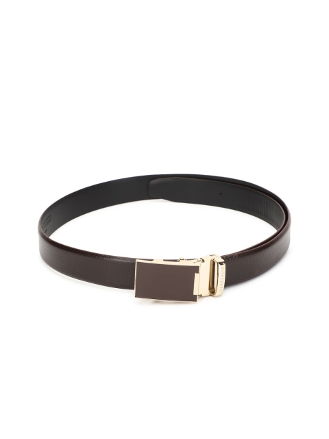 Van Heusen Men Brown Textured Leather Belt