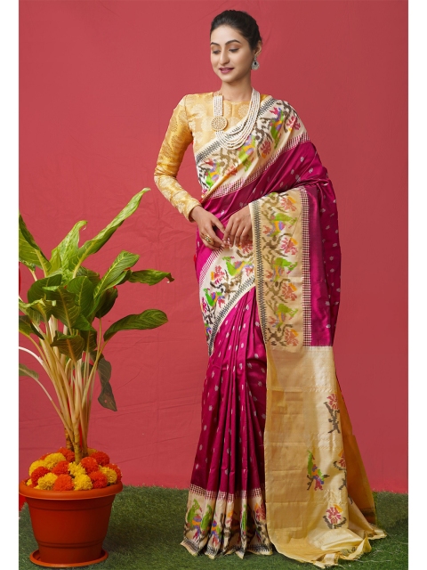 Unnati Silks Purple & Cream-Coloured Ikat Handloom Sustainable Pure Silk Pochampally Saree
Unnati Silks Purple & Cream-Coloured Ikat Handloom Sustainable Pure Silk Pochampally Saree