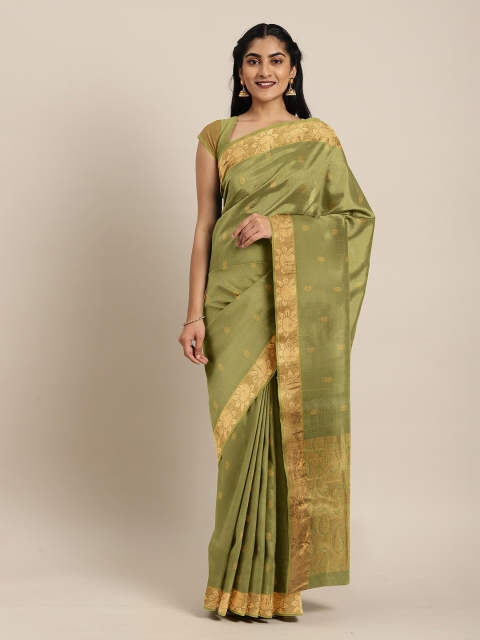 The Chennai Silks Green & Gold-Toned Ethnic Motifs Zari Pure Cotton Venkatgiri Saree
The Chennai Silks Green & Gold-Toned Ethnic Motifs Zari Pure Cotton Venkatgiri Saree