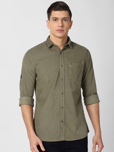 VAN HEUSEN DENIM LABS Men Olive Green Micro Printed Pure Cotton Slim Fit Casual Shirt
VAN HEUSEN DENIM LABS Men Olive Green Micro Printed Pure Cotton Slim Fit Casual Shirt