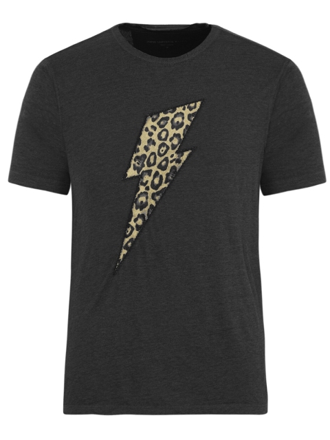 JOHN VARVATOS Men Grey Printed Applique T-shirt