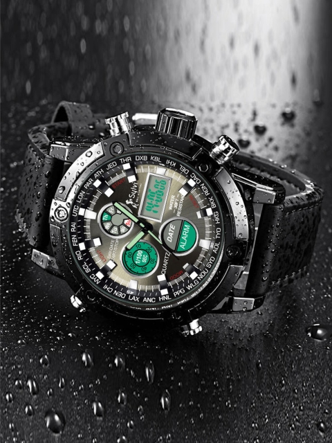 Sylvi Men Black Patterned Dial & Leather Straps Analogue and Digital Watch 3022-Black1
Sylvi Men Black Patterned Dial & Leather Straps Analogue and Digital Watch 3022-Black1