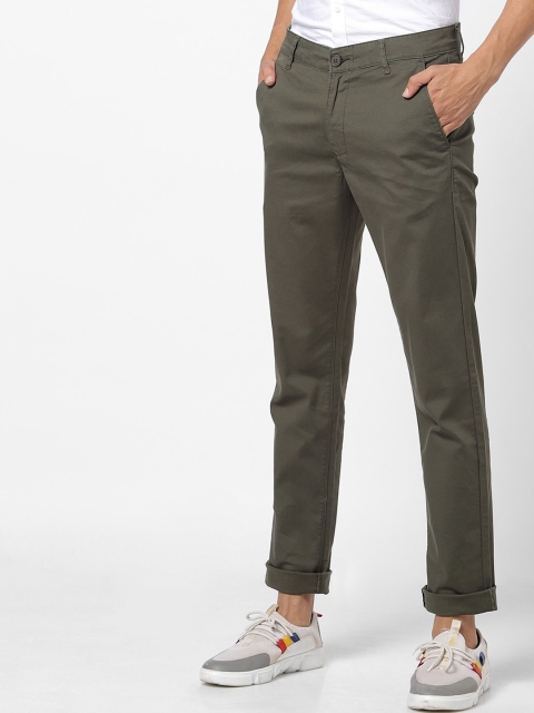 SPYKAR Men Olive Green Chinos Trousers