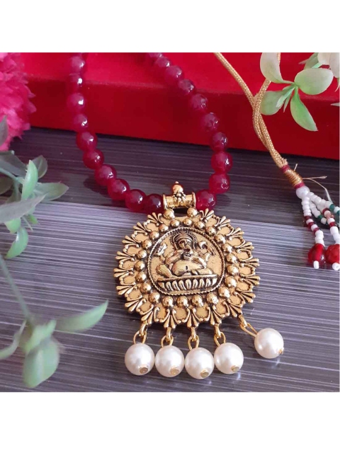 RICH AND FAMOUS Gold-Plated & Red Brass Pearl With Ganesha Designer Pendant Necklace
RICH AND FAMOUS Gold-Plated & Red Brass Pearl With Ganesha Designer Pendant Necklace