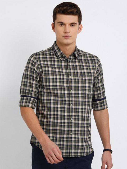 t-base Men Olive Green & Cream-Coloured Standard Tartan Checks Pure Cotton Casual Shirt 
t-base Men Olive Green & Cream-Coloured Standard Tartan Checks Pure Cotton Casual Shirt