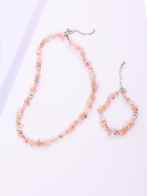 DIVA WALK Silver-Plated Beige Semi Precious Uncut Sandstone Stone-Beaded Jewellery Set
DIVA WALK Silver-Plated Beige Semi Precious Uncut Sandstone Stone-Beaded Jewellery Set