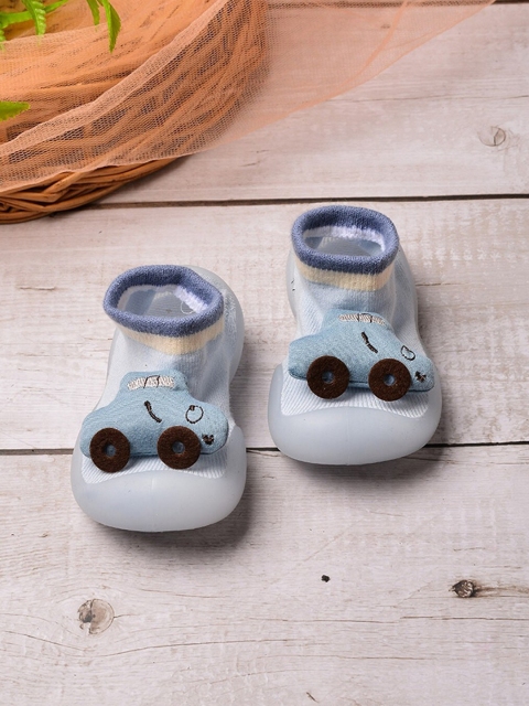 POPLINS Kids Blue & Brown Patterned Cotton Socks