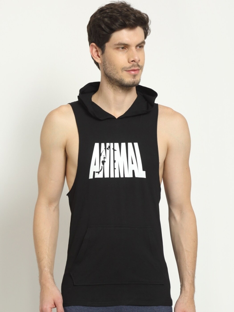TREEMODA Men Black Typography Training or Gym T-shirt