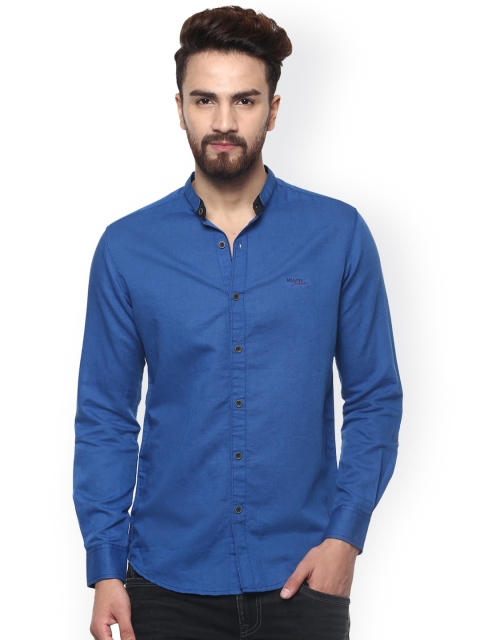 Mufti Men Blue Slim Fit Casual Shirt