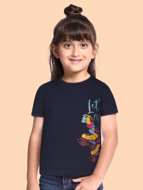 Allen Solly Junior Girls Navy Blue & Mustard Yellow Graphic Print Tasseled Cotton T-shirt
Allen Solly Junior Girls Navy Blue & Mustard Yellow Graphic Print Tasseled Cotton T-shirt