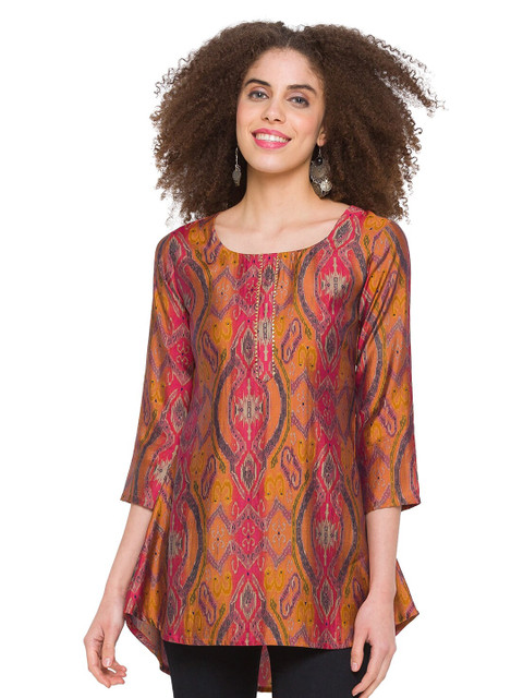 TANKHI Orange & Pink Modal Printed Tunic
TANKHI Orange & Pink Modal Printed Tunic