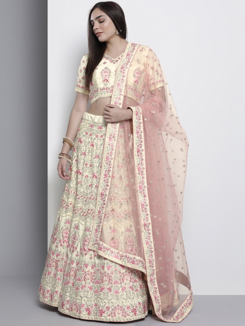DRESSTIVE Yellow & Pink Embroidered Semi-Stitched Lehenga & Unstitched Blouse With Dupatta
DRESSTIVE Yellow & Pink Embroidered Semi-Stitched Lehenga & Unstitched Blouse With Dupatta