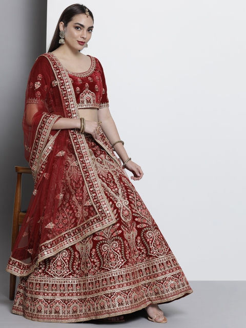 DRESSTIVE Maroon & Golden Embroidered Semi-Stitched Lehenga & Unstitched Blouse & Dupatta
DRESSTIVE Maroon & Golden Embroidered Semi-Stitched Lehenga & Unstitched Blouse & Dupatta