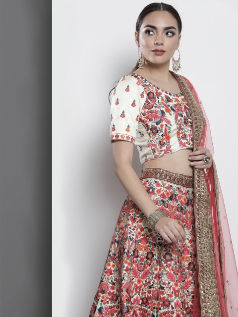 DRESSTIVE Off White & Pink Embroidered Sequinned Semi-Stitched Lehenga & Unstitched Blouse With Dupatta
DRESSTIVE Off White & Pink Embroidered Sequinned Semi-Stitched Lehenga & Unstitched Blouse With Dupatta