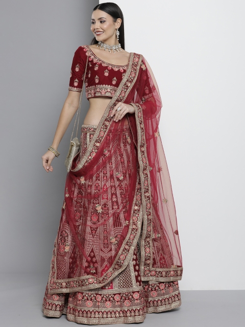 DRESSTIVE Maroon Embroidered Semi-Stitched Lehenga & Unstitched Blouse With Dupatta
DRESSTIVE Maroon Embroidered Semi-Stitched Lehenga & Unstitched Blouse With Dupatta