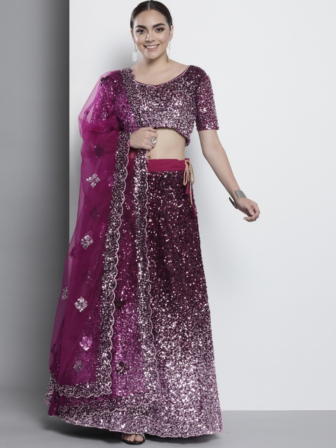 DRESSTIVE Burgundy & Silver-Toned Embroidered Sequinned Semi-Stitched Lehenga & Unstitched Blouse With
DRESSTIVE Burgundy & Silver-Toned Embroidered Sequinned Semi-Stitched Lehenga & Unstitched Blouse With