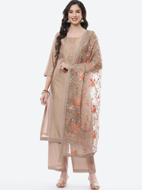 Meena Bazaar Women Beige & Orange Embroidered Unstitched Dress Material with Dupatta
Meena Bazaar Women Beige & Orange Embroidered Unstitched Dress Material with Dupatta