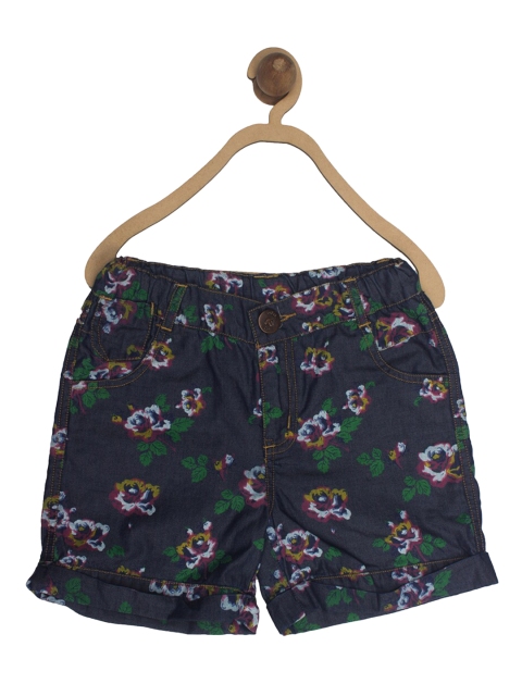 612 league Girls Blue Printed Shorts
