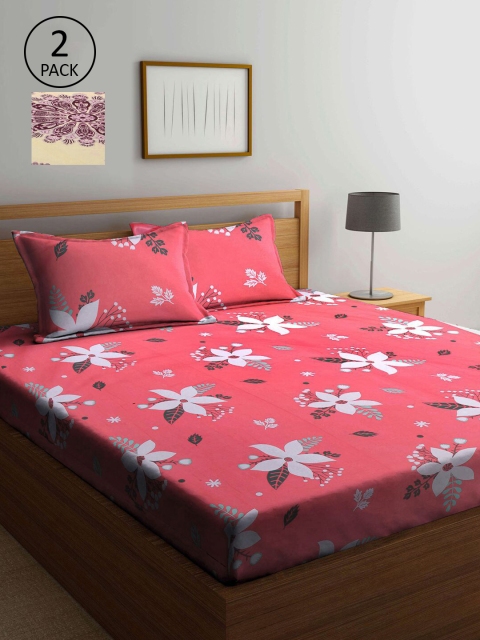 KLOTTHE Cream-Coloured & Peach-Coloured Floral 210 TC 2 King Bedsheet with 4 Pillow Covers
KLOTTHE Cream-Coloured & Peach-Coloured Floral 210 TC 2 King Bedsheet with 4 Pillow Covers