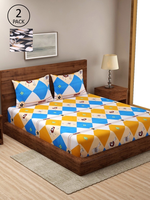 Dhrohar Multicoloured Floral 210 TC Pack Of 2 King Bedsheet with 4 Pillow Covers, Multi
Dhrohar Multicoloured Floral 210 TC Pack Of 2 King Bedsheet with 4 Pillow Covers, Multi