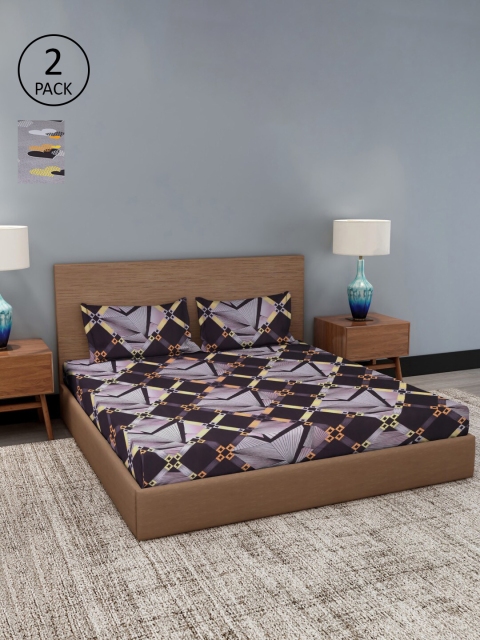 Dhrohar Assorted Floral 180 TC 2 King Bedsheet with 4 Pillow Covers