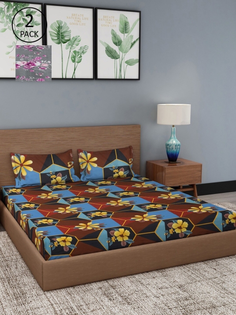 Dhrohar Set of 2 Assorted Floral Printed 180 TC 2 King Size Bedsheet with 4 Pillow Covers
Dhrohar Set of 2 Assorted Floral Printed 180 TC 2 King Size Bedsheet with 4 Pillow Covers