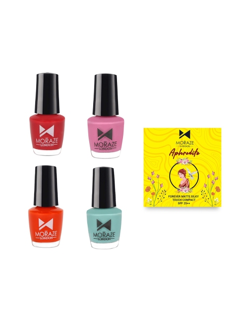Moraze London Set of 4 Nail Polish & Aphrodite Forever Matte Silky Touch Compact Powder, Multi
Moraze London Set of 4 Nail Polish & Aphrodite Forever Matte Silky Touch Compact Powder, Multi