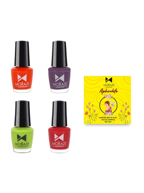Moraze Combo of Compact & 4-Pack Nail Polish, 5ml each - Water, Chris, Pheonix, Forest, Multi
Moraze Combo of Compact & 4-Pack Nail Polish, 5ml each - Water, Chris, Pheonix, Forest, Multi