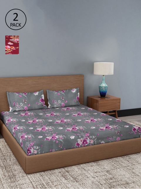 Dhrohar Multicoloured Floral 180 TC Pack Of 2 King Bedsheet with 4 Pillow Covers, Multi
Dhrohar Multicoloured Floral 180 TC Pack Of 2 King Bedsheet with 4 Pillow Covers, Multi