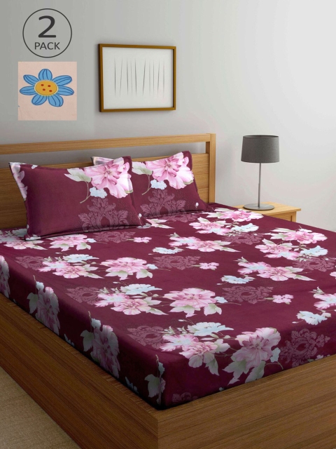 KLOTTHE Peach-Coloured & Burgundy Floral 210 TC 2 King Bedsheet with 4 Pillow Covers
KLOTTHE Peach-Coloured & Burgundy Floral 210 TC 2 King Bedsheet with 4 Pillow Covers