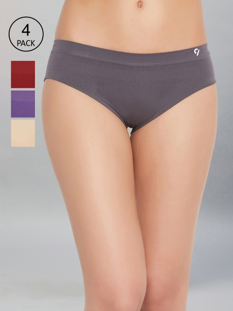 C9 AIRWEAR Women Pack Of 4 Assorted Seamless Basic Briefs