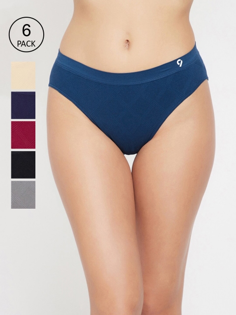 C9 AIRWEAR Women Pack Of 6 Assorted Mid-Rise Basic Briefs