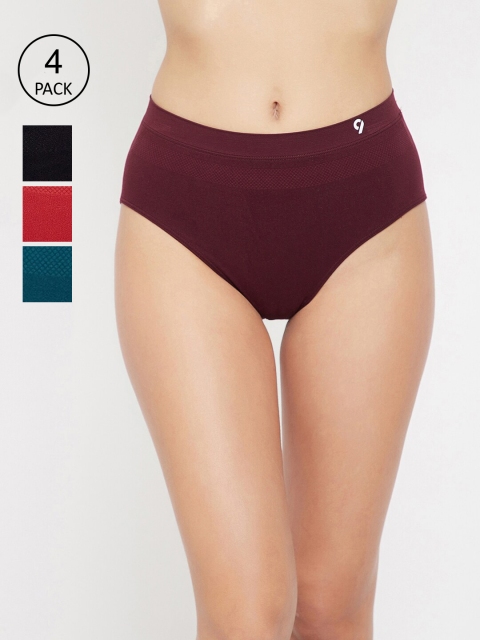 C9 AIRWEAR Women Pack Of 4 Assorted Mid-Rise Basic Briefs