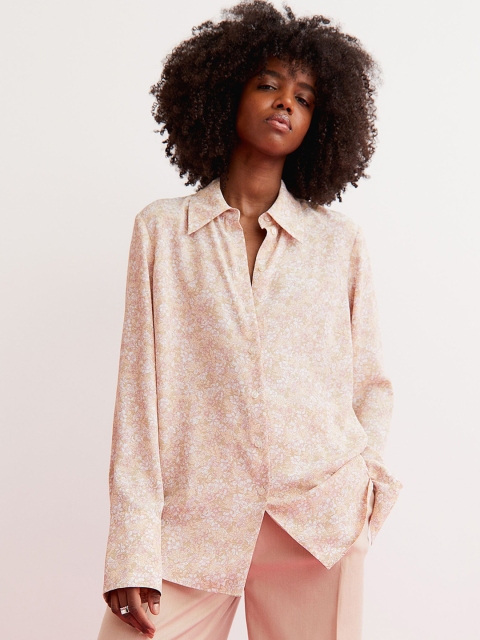 H&M Beige Fitted Shirt